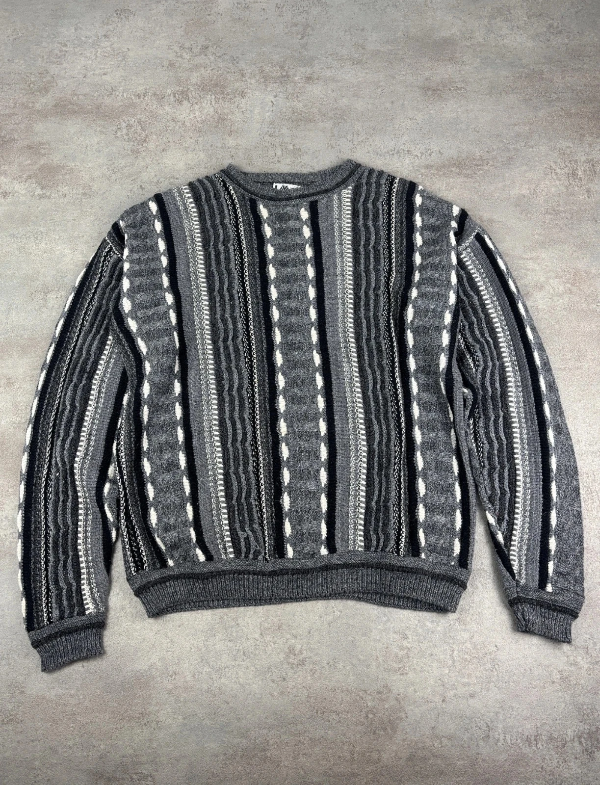 Pull Coogi style | Gris Noir Blanc | Taille XL - Très bon état